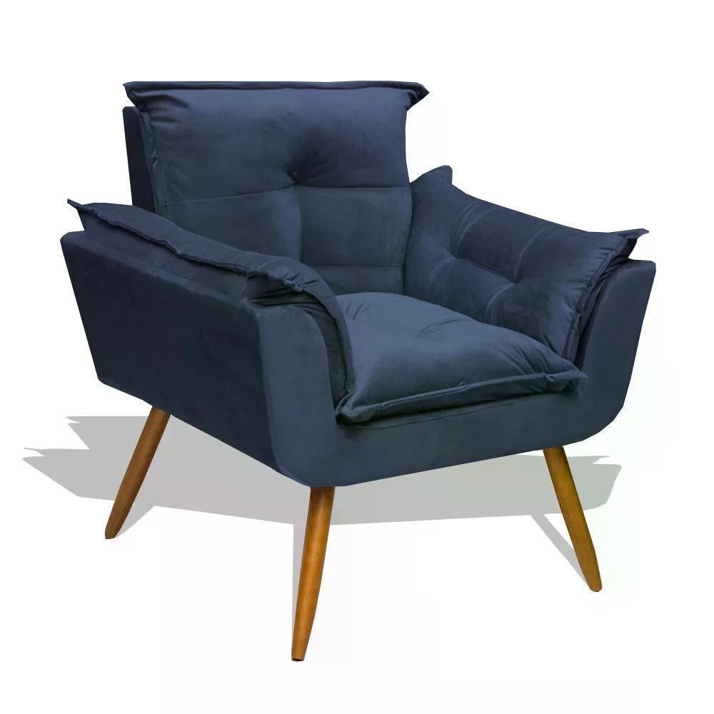 Kit 02 Poltrona Decorativa Opala - Azul Marinho Azul Marinho - 5