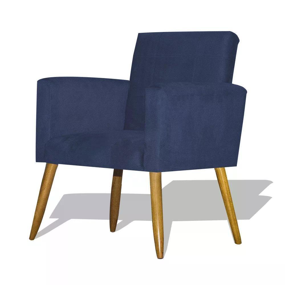 Kit 02 Poltrona Decorativa Nina - Azul Marinho Azul Marinho - 6