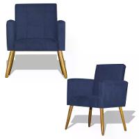 Kit 02 Poltrona Decorativa Nina - Azul Marinho Azul Marinho - 1