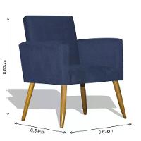 Kit 02 Poltrona Decorativa Nina - Azul Marinho Azul Marinho - 2