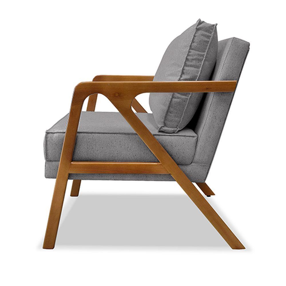 Kit 2 Poltronas Decorativas De Luxo Frida Linho Cinza - 2