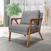 Kit 2 Poltronas Decorativas De Luxo Frida Linho Cinza - 8