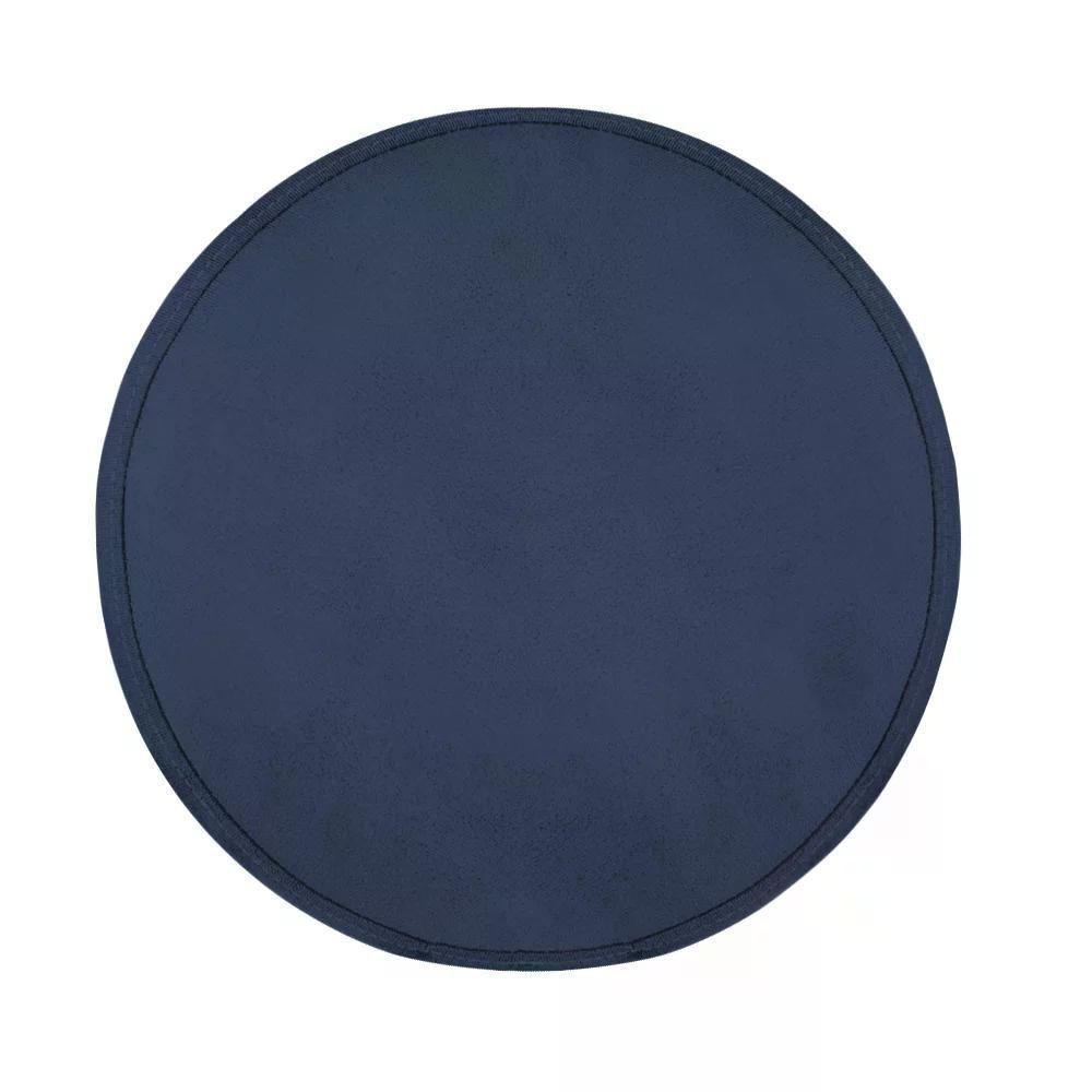 Kit Poltrona Decorativa Opala C/Puff Redondo Azul Marinho - 3