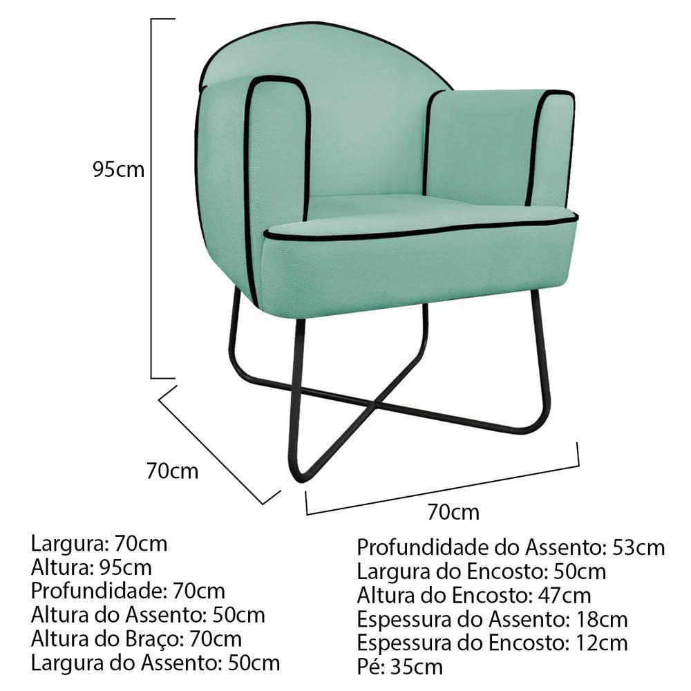Poltrona Athena Base X Linho - Doce Sonho Móveis - 5