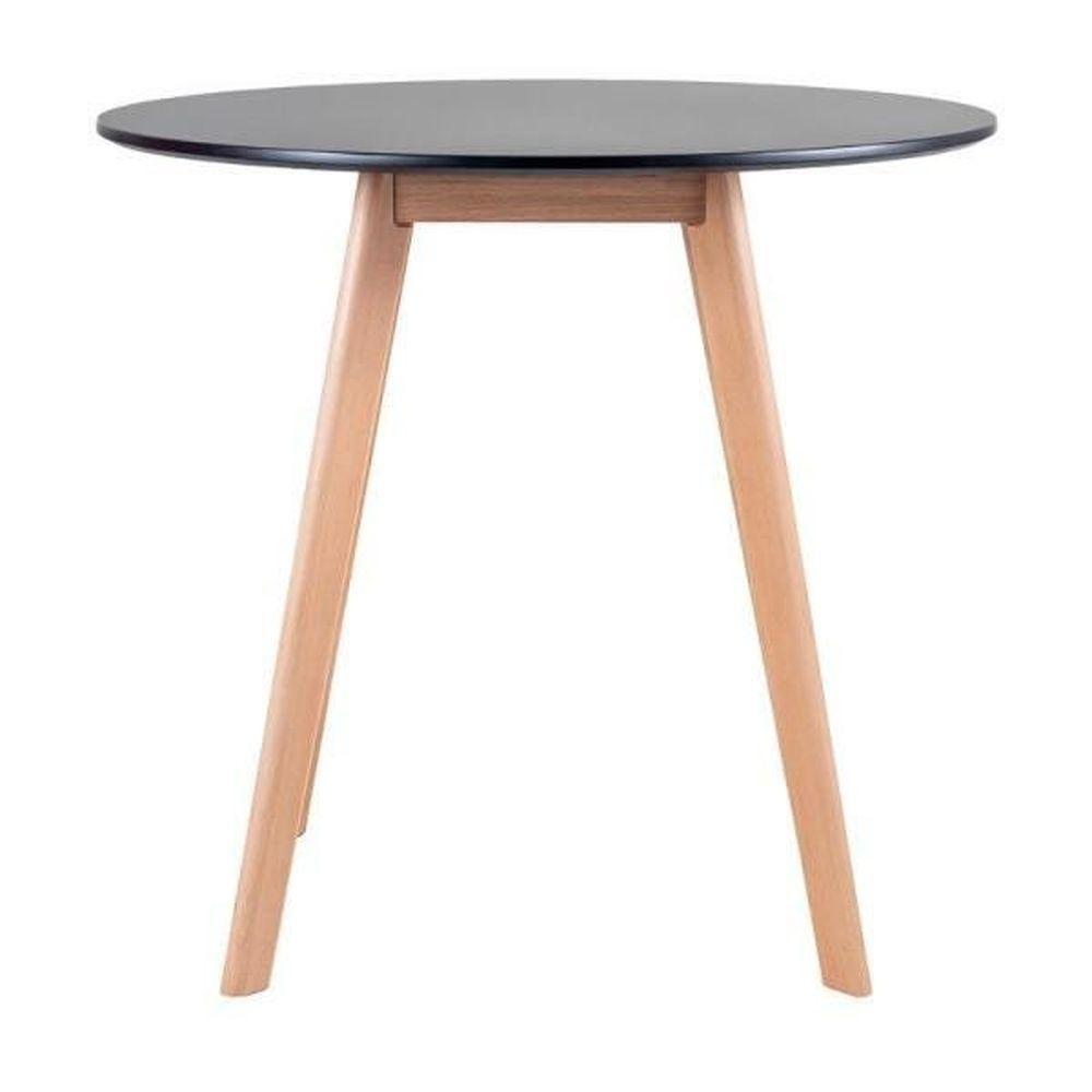 Mesa De Jantar Redonda 80cm + 4 Cadeiras Estofadas Leda - Preto - 3