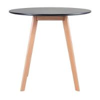 Mesa De Jantar Redonda 80cm + 4 Cadeiras Estofadas Leda - Preto - 3