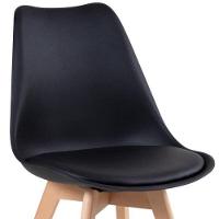 Kit - Mesa De Jantar Redonda 90 Cm Preto + 4 Cadeiras Estofadas Leda Preto - 15