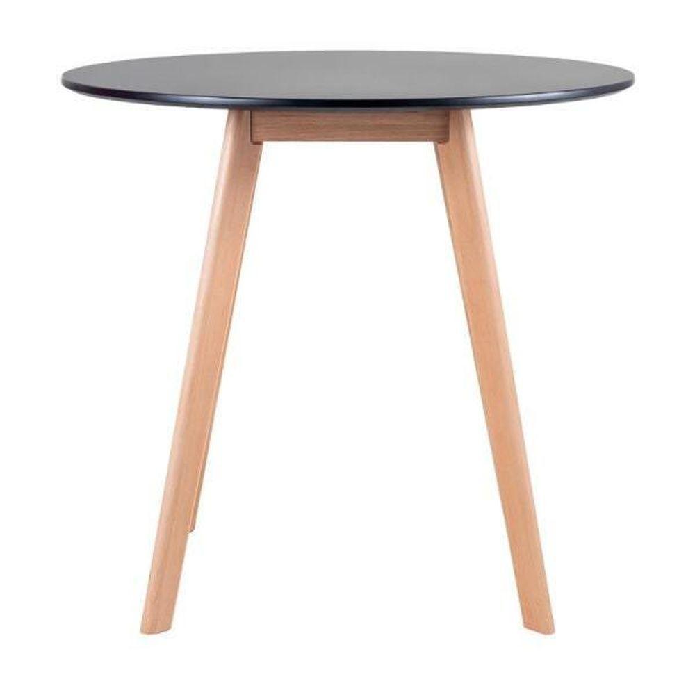 Mesa De Jantar Redonda 80cm + 4 Cadeiras Estofadas Leda - Preto - 2