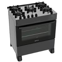 Fogão De Piso Atlas 5 Bocas Mônaco Top Glass Preto Bivolt - 1