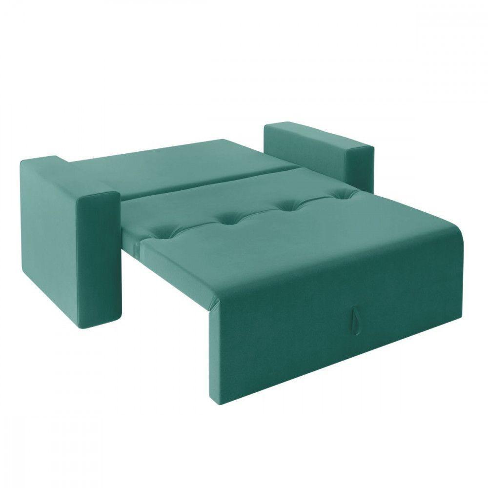 Sofa Cama Casal 5000 Com Braço Mamflex Azul Turquesa - 3