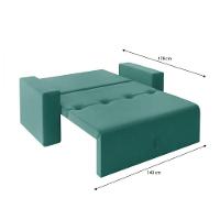 Sofa Cama Casal 5000 Com Braço Mamflex Azul Turquesa