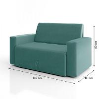 Sofa Cama Casal 5000 Com Braço Mamflex Azul Turquesa - 5