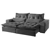 Sofá 2 Lugares Máximo Retrátil E Reclinável 2,00 Metros Móveis Mix Cinza Profundo - 1