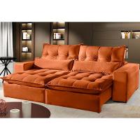 Sofá 2 Lugares Máximo Retrátil E Reclinável 2,00 Metros Veludo Terracota Terracota - 2