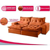 Sofá 2 Lugares Máximo Retrátil E Reclinável 2,00 Metros Veludo Terracota Terracota - 3