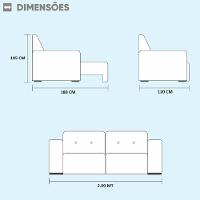 Sofá 2 Lugares Máximo Retrátil E Reclinável 2,00 Metros Veludo Terracota Terracota - 5