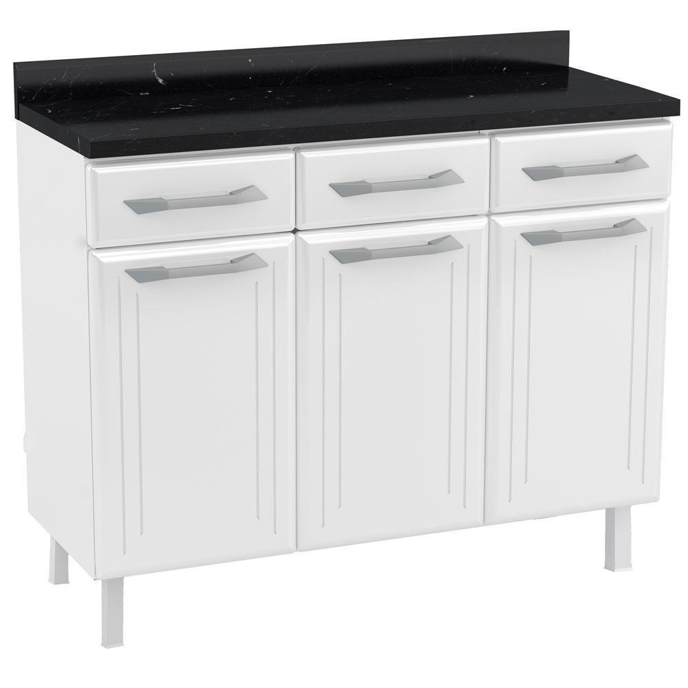 Balcão Gabinete Cozinha Aço Topázio Com Tampo - 1