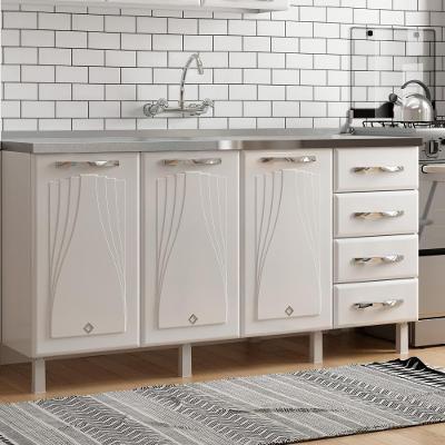 Balcão De Cozinha De Aço Telasul Star New Bco Sem tampo Para Pia