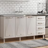 Balcão De Cozinha De Aço Telasul Star New Bco Sem tampo Para Pia - 1