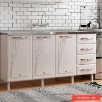 Balcão De Cozinha De Aço Telasul Star New Bco Sem tampo Para Pia - 3