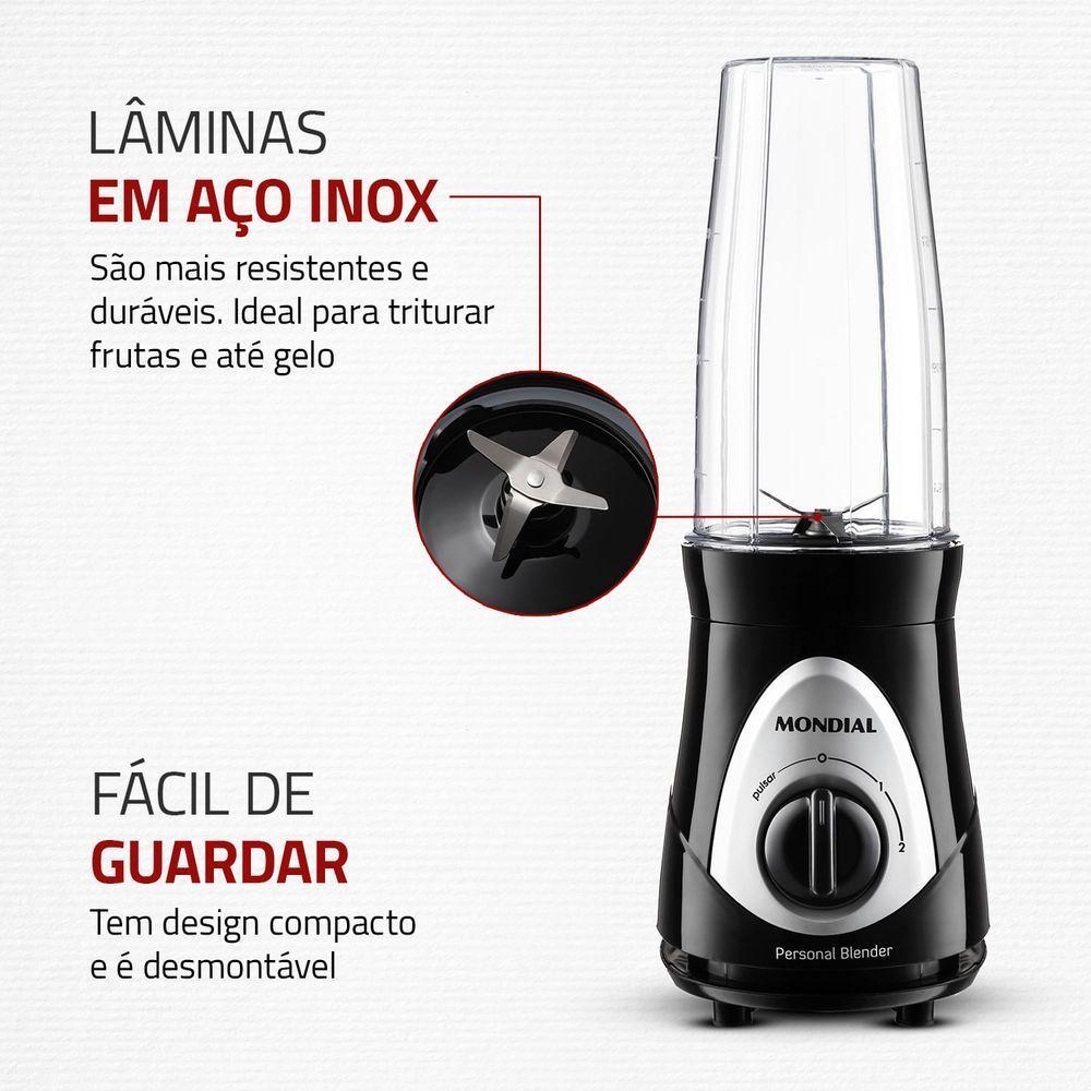 Liquidificador Portátil Mondial Personal Blender Dg-01 Personal Blender-127v-preto-prata - 8