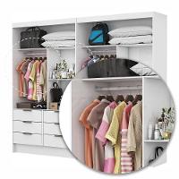 Closet Casal Duplo Sevilha Premium Com 12 Gavetas Branco - 7