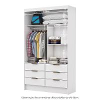 Closet De Casal Sevilha Com 6 Gavetas Carioca Móveis Branco - 3