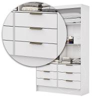 Closet De Casal Sevilha Com 6 Gavetas Carioca Móveis Branco - 5