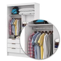 Closet De Casal Sevilha Com 6 Gavetas Carioca Móveis Branco - 6