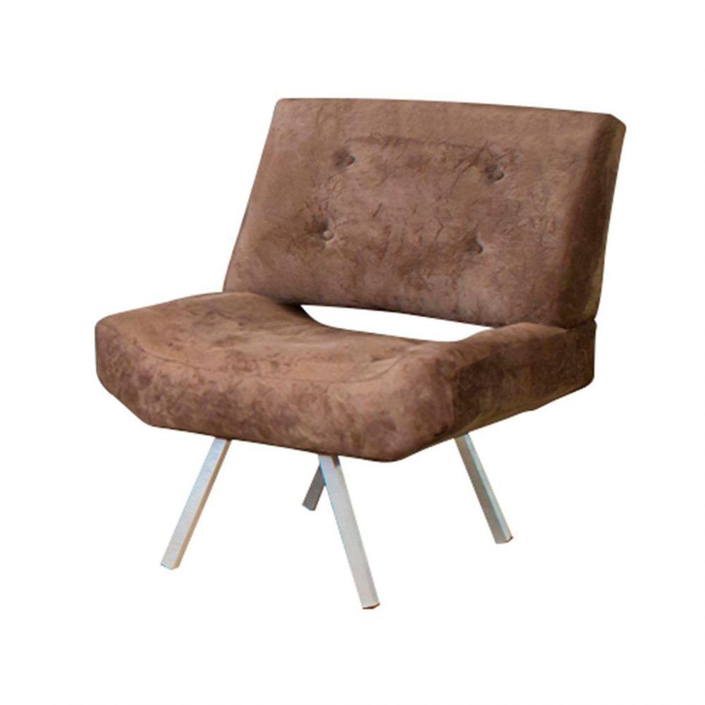 Poltrona Com Pés Em Madeira Maceio Finezzi Capuccino - 1