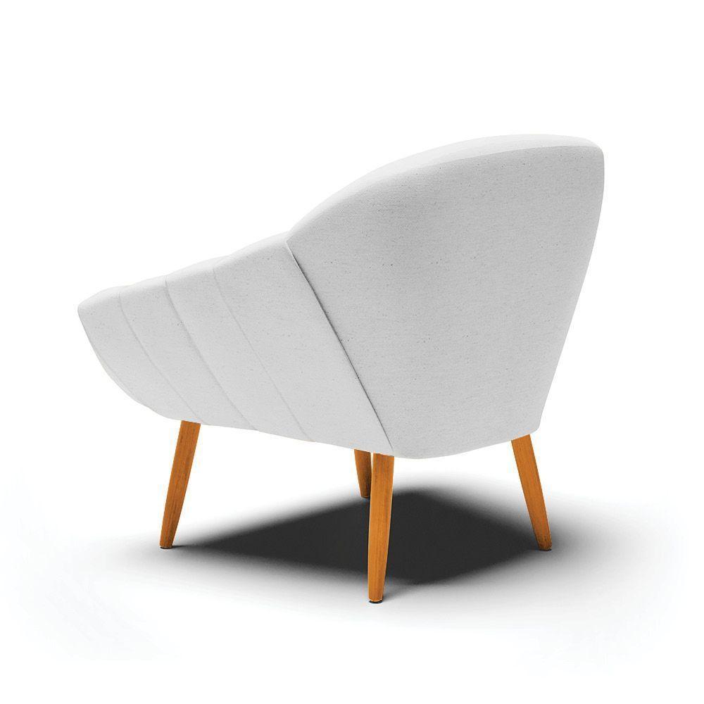 Poltrona Giovana Linho Castanho A05 Cinza - 5