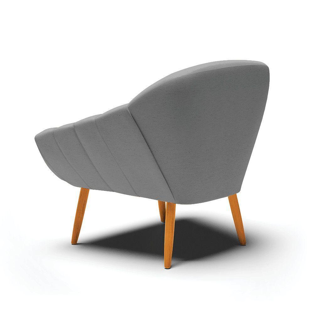 Poltrona Giovana Linho Grafite A26 Castanho - 5