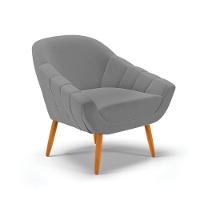 Poltrona Giovana Linho Grafite A26 Castanho - 1