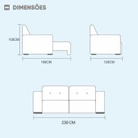 Sofá 3 Lugares Retrátil E Reclinável Bruna 2.30m Veludo Móveis Mix Marrom - 5