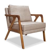 Poltrona Decorativa De Luxo Frida Linho Rústico Areia - 2