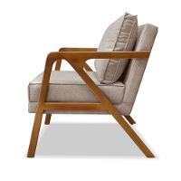 Poltrona Decorativa De Luxo Frida Linho Rústico Areia - 3