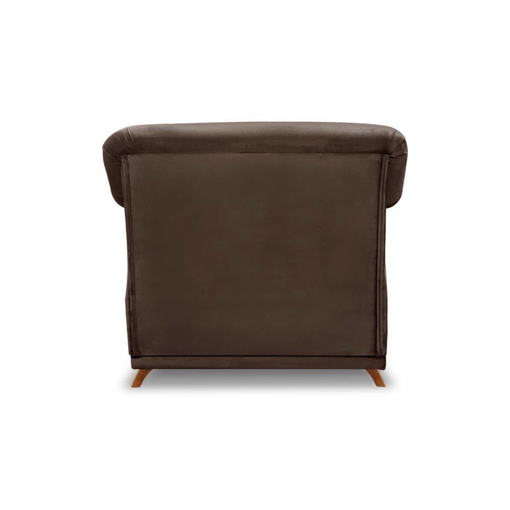 Poltrona Decorativa C/1 Almofada Veludo Marrom - 3