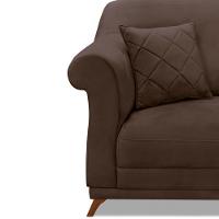 Poltrona Decorativa C/1 Almofada Veludo Marrom - 5