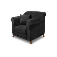Poltrona Decorativa C/1 Almofada Veludo Preto - 1