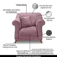 Poltrona Decorativa C/1 Almofada Veludo Uva - 12