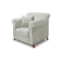 Poltrona Decorativa C/1 Almofada Veludo Prata - 1