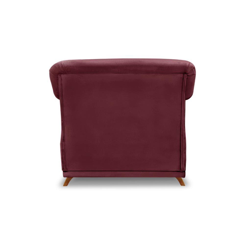 Poltrona Decorativa C/1 Almofada Veludo Vinho - 2