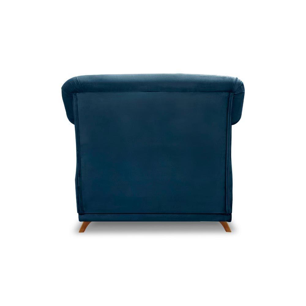 Poltrona Decorativa C/1 Almofada Veludo Azul Marinho - 3