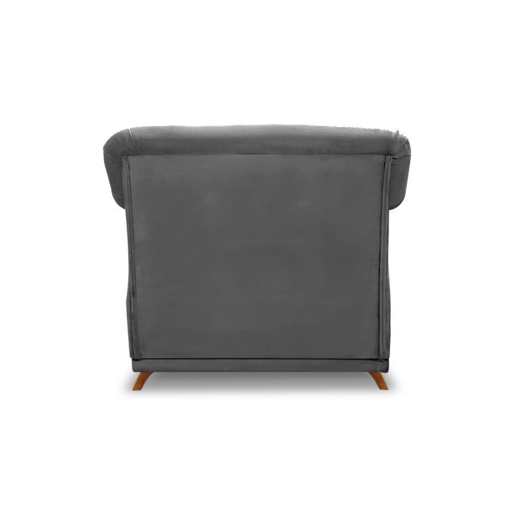 Poltrona Decorativa C/1 Almofada Suede Cinza - 2