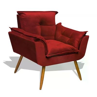 Poltrona Decorativa Opala Fibra Siliconada Vermelho Divini