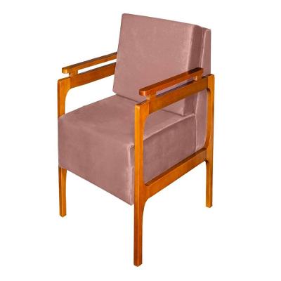 Poltrona Decorativa Yasmin Luxo Dora Bela Cor 0125 Rosa