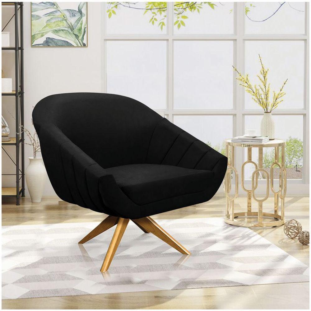 Kit 02 Poltronas Giovana Suede Preto - 8