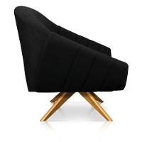 Kit 02 Poltronas Giovana Suede Preto