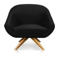 Kit 02 Poltronas Giovana Suede Preto - 6