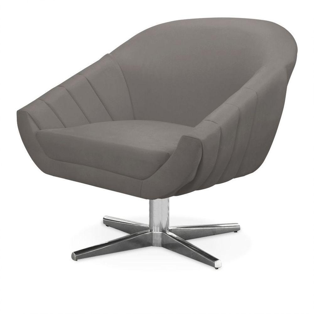 Kit 02 Poltronas Giovana Suede Grafite - 5